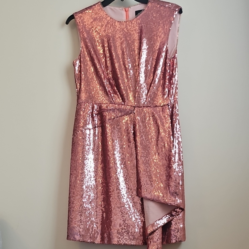Elegant Pink Sequin Dress